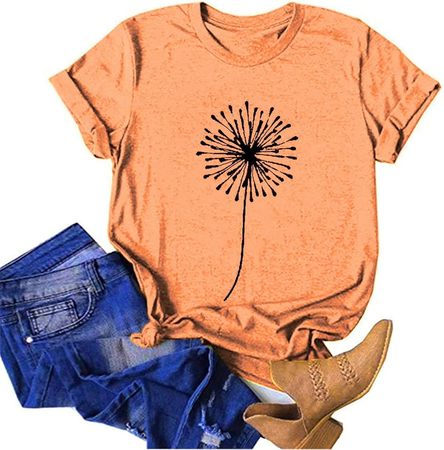 Summer Plus Size Tops for Women Cute Petite Short Sleeve Shirts Floral Graphic Tees 2025 Casual Crewneck Sweatshirts