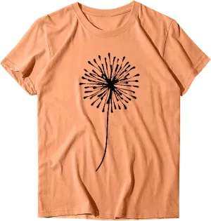 Summer Plus Size Tops for Women Cute Petite Short Sleeve Shirts Floral Graphic Tees 2025 Casual Crewneck Sweatshirts