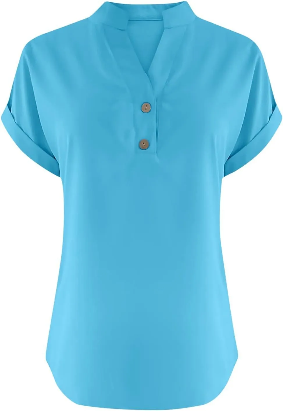 Summer Tops for Women 2025 Trendy Short Sleeve Cotton Linen Tops Button up Henley V Neck Shirts Vacation Beach Clothes