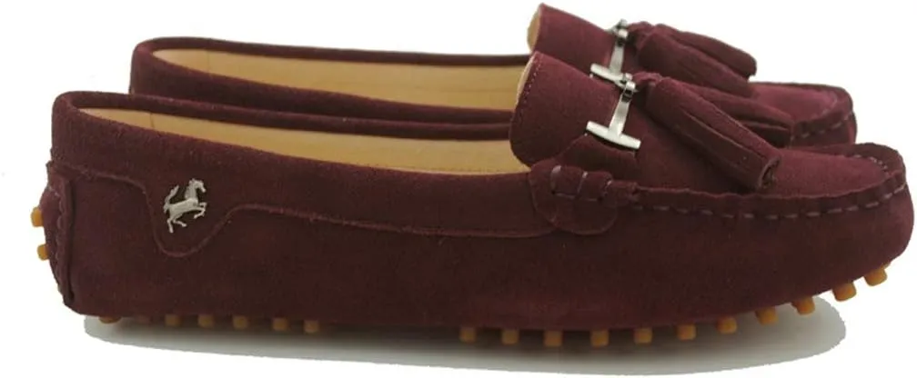 TDA Womens Casual Comfort Slip-on Metal Button Tassel Suede Leather Driving Walking Trail Running Loafers Boat Shoes Multi Colored