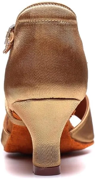 TINRYMX Women's Latin Dance Shoes Ballroom Salsa Cross Strap Professional Practice Dancing Shoes,Model-EM3041