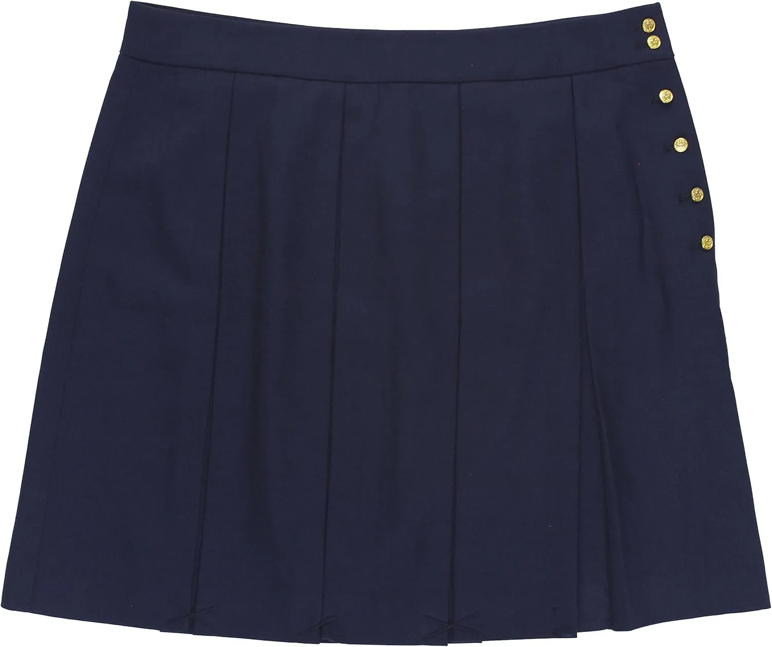 Tommy Hilfiger Women's Pleated Buttoned A-Line Skirt Size 6 Blue