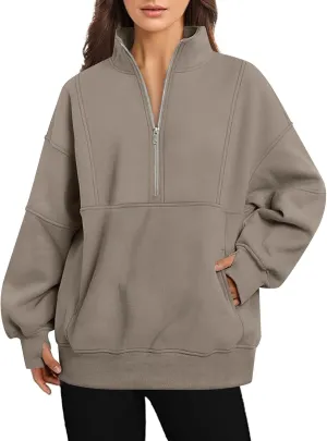Tracksuit Sweatshirts Half Zip Pullover Quarter Zip Oversized Hoodies Sweaters Comfy Fall Outfits Hoodie