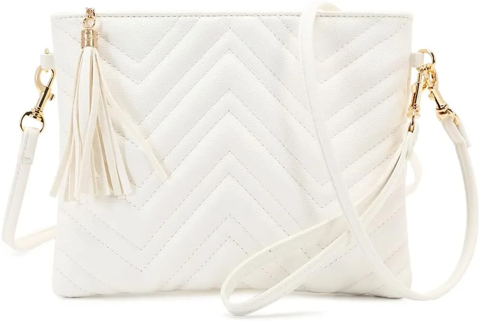 Trendy Vegan Leather Shoulder Purses, Clutch Wallet with Wristlet Strap,Small tassel Crossbody Bags for Women