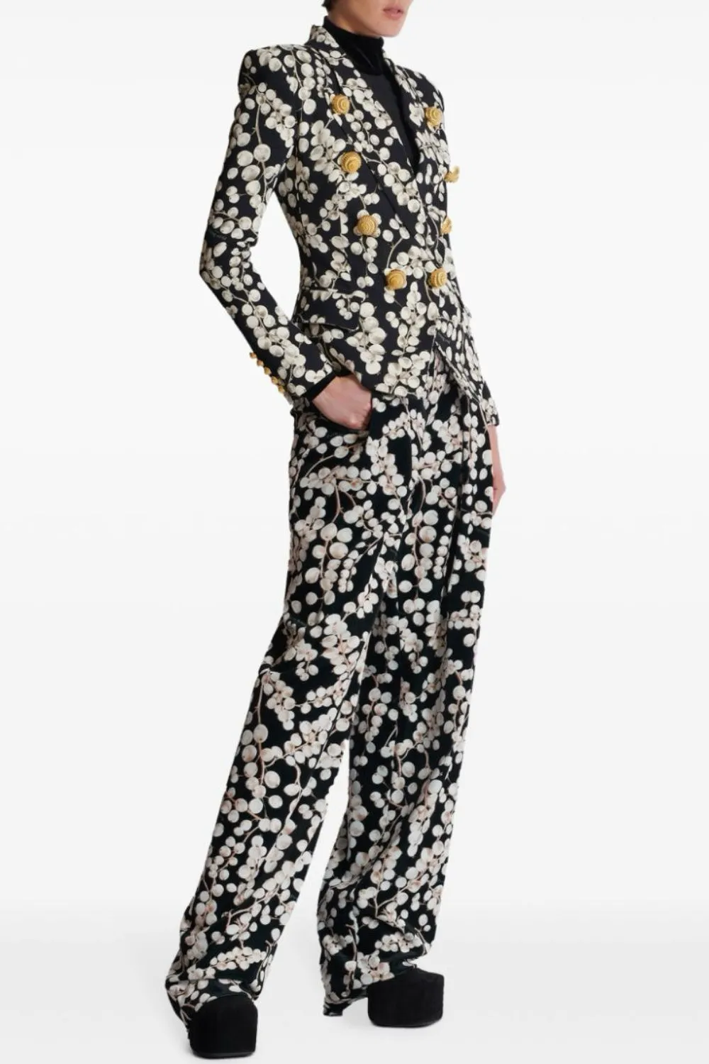 Tripti Printed Buttoned Blazer
