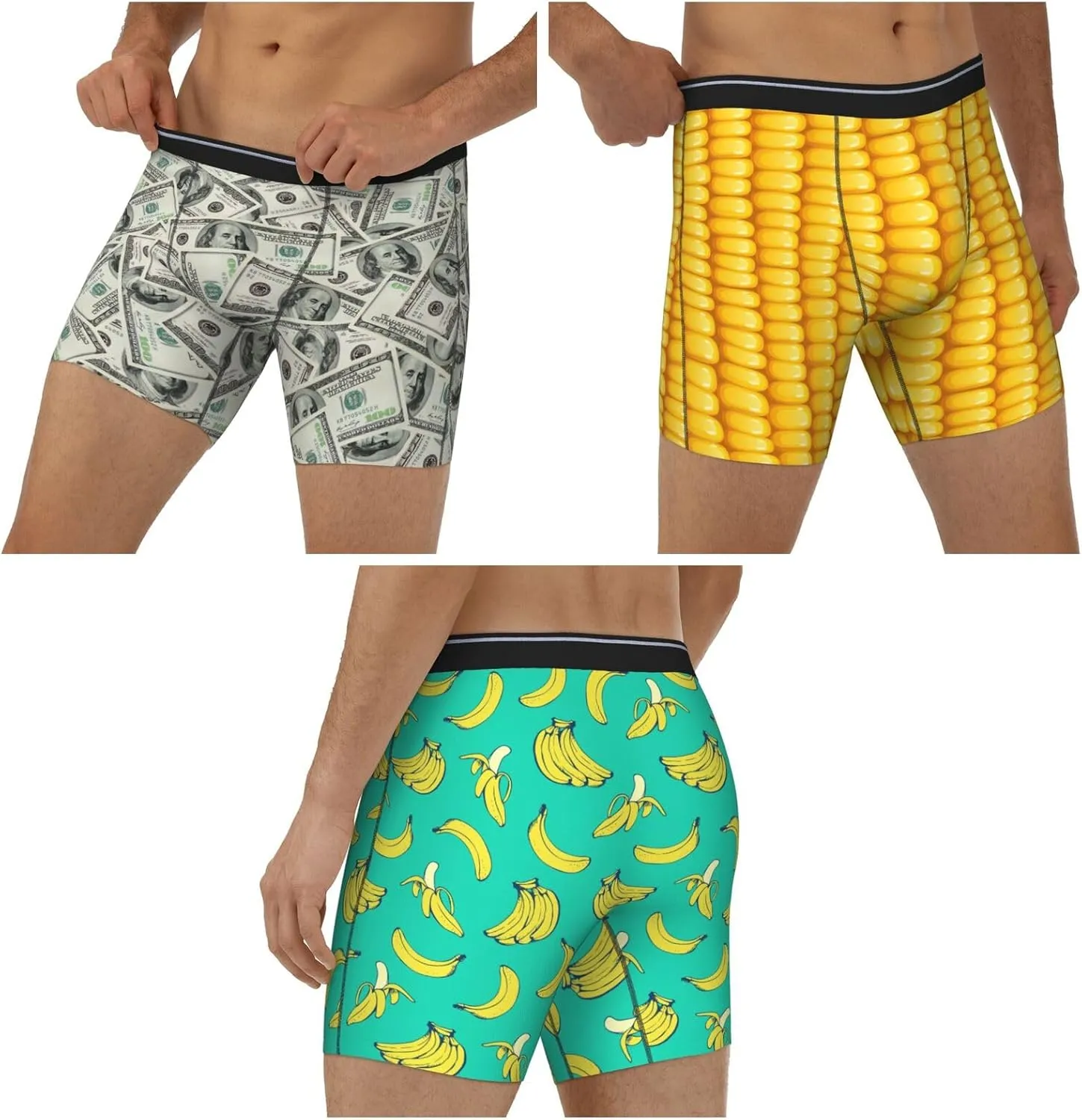 Underwear Men 3 Pack Funny Boxer Brief Set For Men Underwear Multipack Fun Novelty Gifts