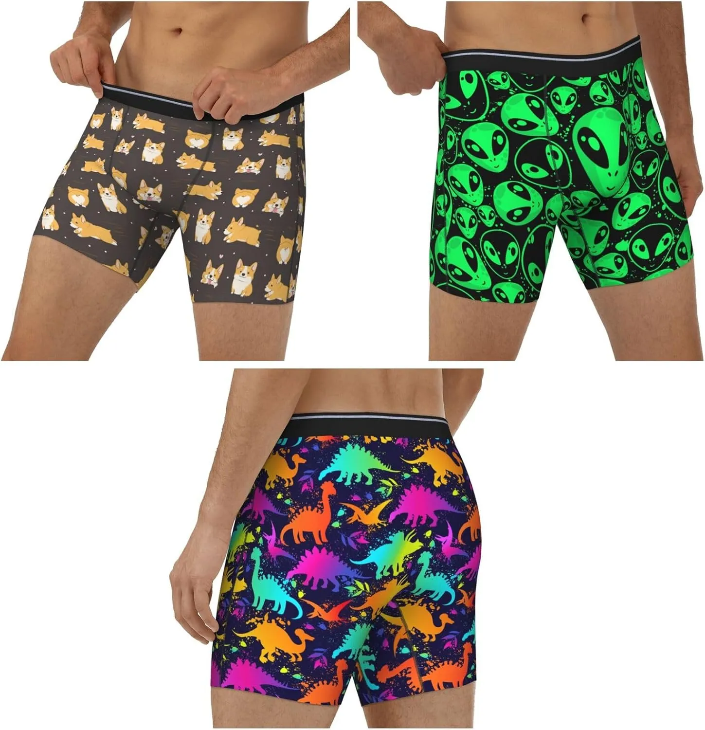 Underwear Men 3 Pack Funny Boxer Brief Set For Men Underwear Multipack Fun Novelty Gifts