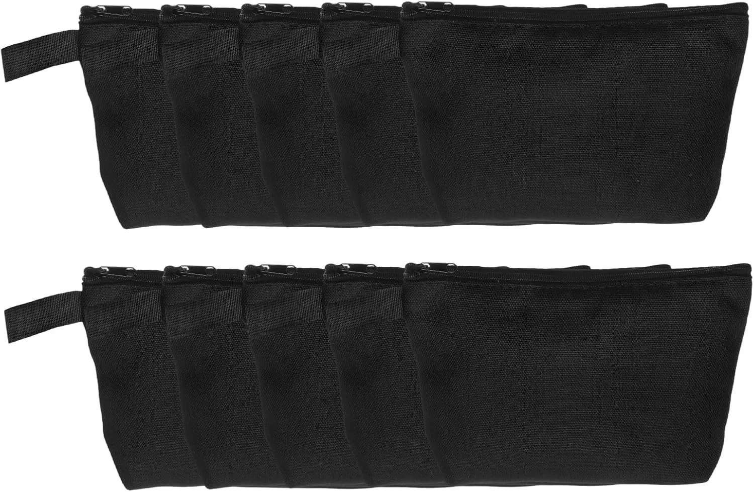 uxcell Canvas Makeup Bags, 10pcs Travel Cosmetic Bags Bulk, Multipurpose Plain Toiletry Zipper Pouches Blank DIY Craft Bags Pencil Bag for Women Teens, Black(7.5 x 5 x 1.8inch)