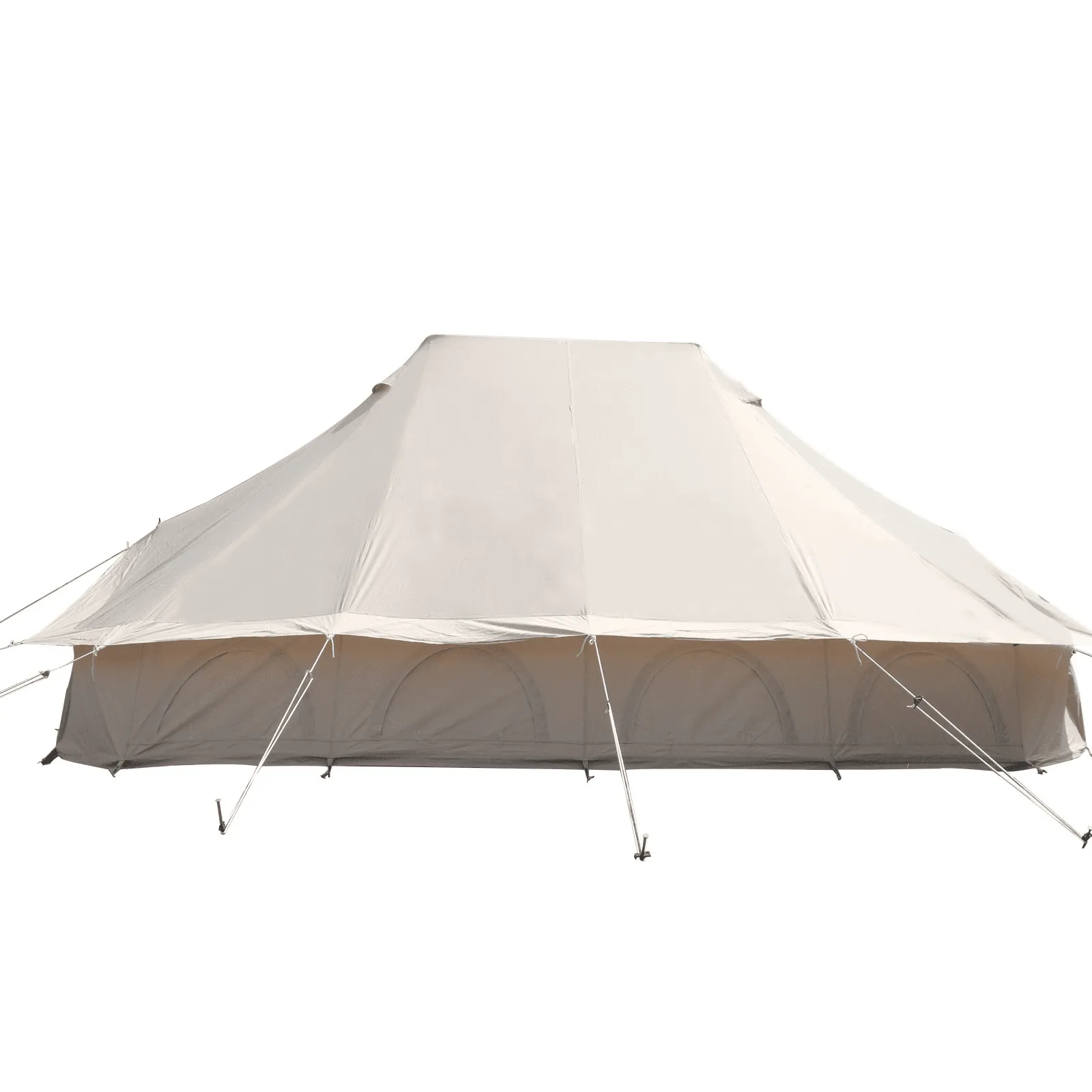 Vevor 6M Bell Tent 19.7' x 13.1' x 9.8' Yurt Beige Canvas Cotton For 8-12 People Portable 4 Season Teepee
