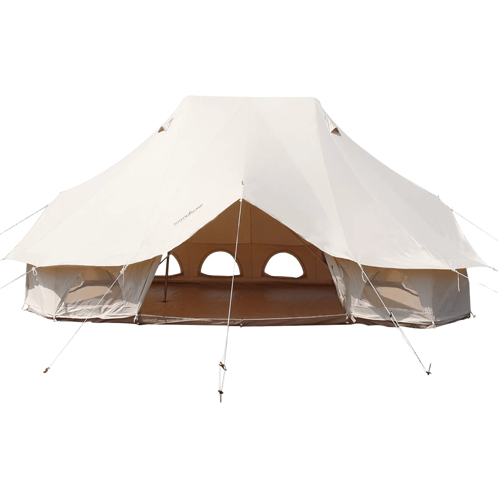 Vevor 6M Bell Tent 19.7' x 13.1' x 9.8' Yurt Beige Canvas Cotton For 8-12 People Portable 4 Season Teepee