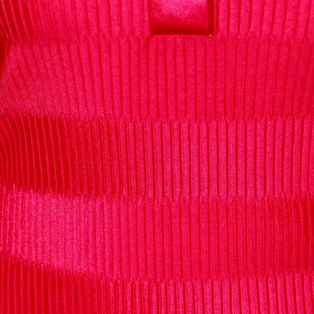 Vintage Blouse Fuchsia Rib Knit Acetate  Kay Silver 1970s  Medium