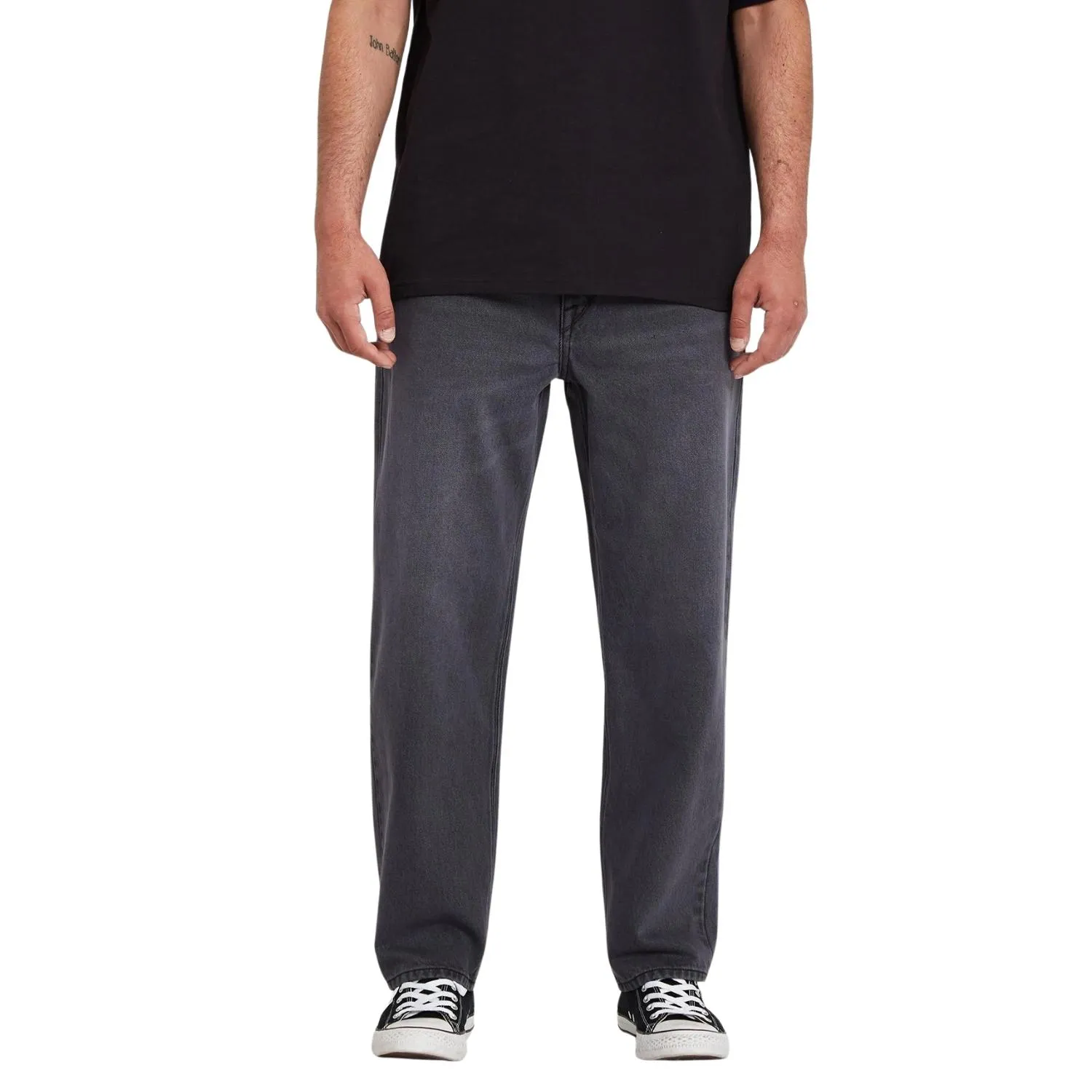 Volcom Modown Tapered Denim Jeans - Fade To Black