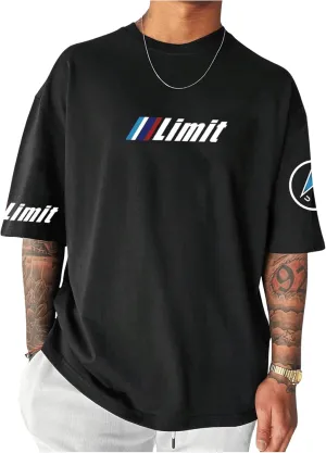 WDIRARA Men's Oversized Graphic T-Shirt Letter Print Tee Tops Crew Neck Short Sleeve Shirts