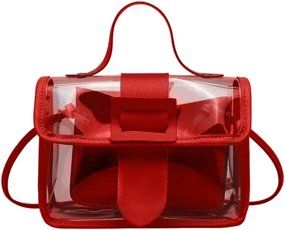 WEDDINGHELPER Clear PVC Crossbody Bag - Handbag Approved for Stadiums