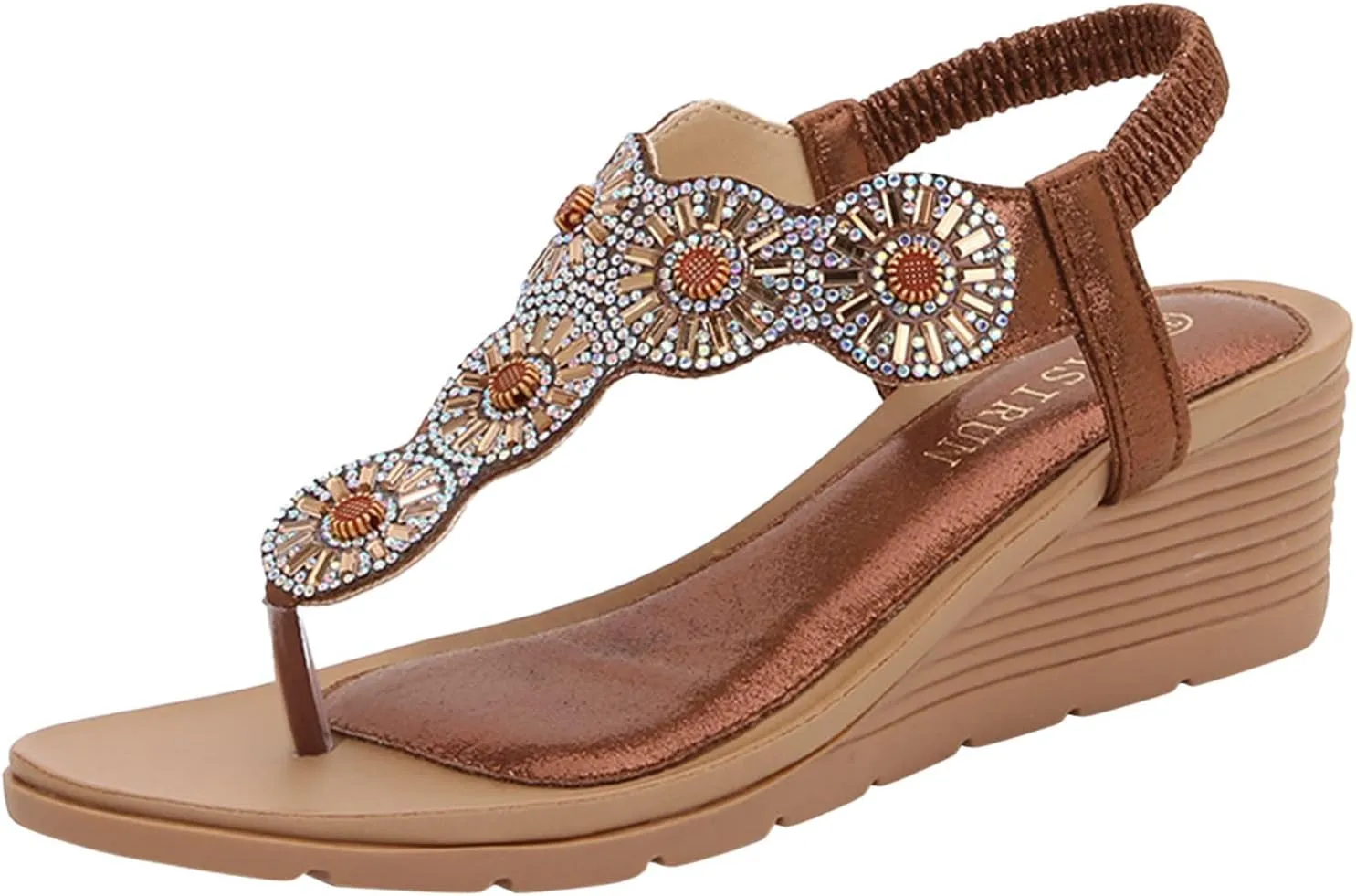 Wedge Sandals for Women Arch Support Orthopedic Comfortable Open Toe Platform Heels with Slip Resistant Sole for Walking Orthopedic Sandal Beach Dressy Flip Flops for Wide Toe 2025 Spring