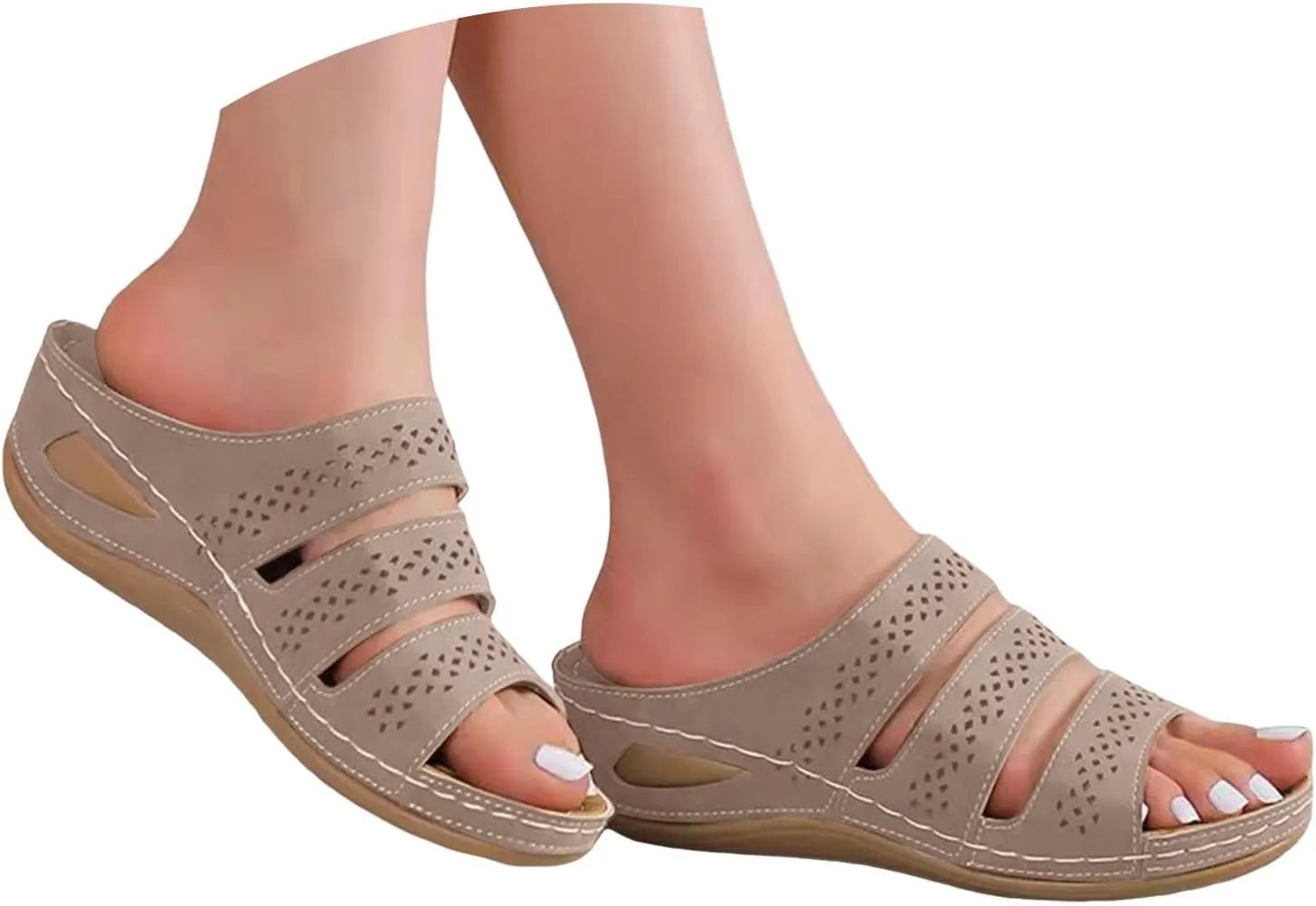 Wedge Sandals for Women Hollow Wedge Wide Sandal Womens Breathable Slippers Arch Support Orthopedic Shoes