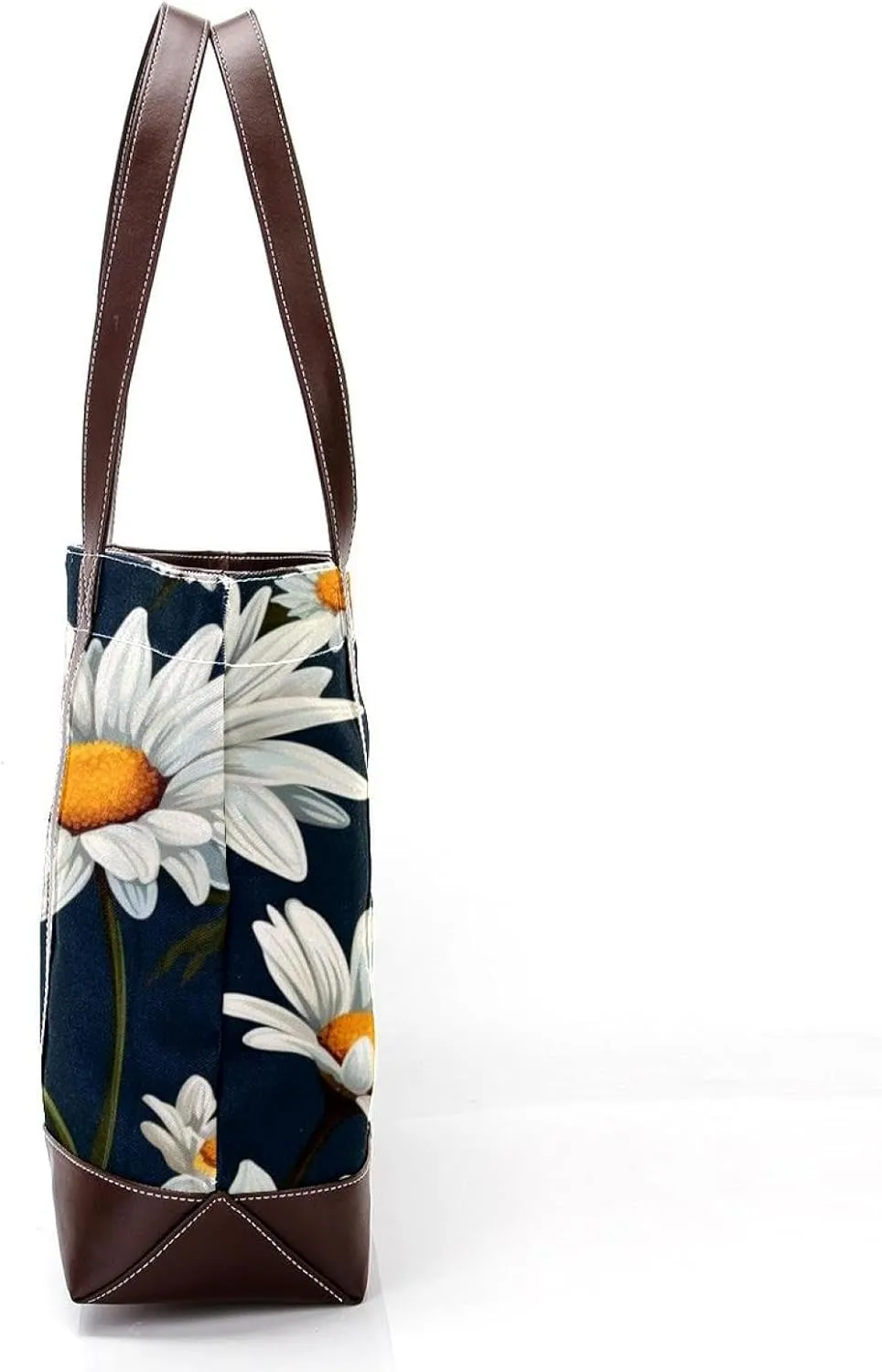 White Daisy-265 Tote Bags Durable Leather Canvas Purses and Handbags for Women Top Handle Shoulder Satchel Hobo Bags