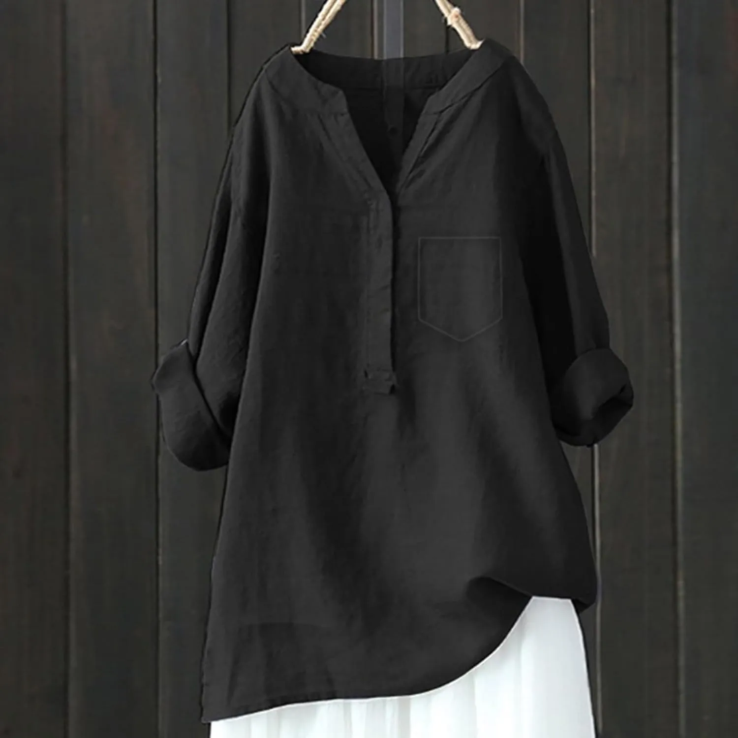 Womens Casual Button V Neck Short Sleeve Shirts Oversized Solid Cotton Linen Blouses Tops Ladies Tunics Tshirts