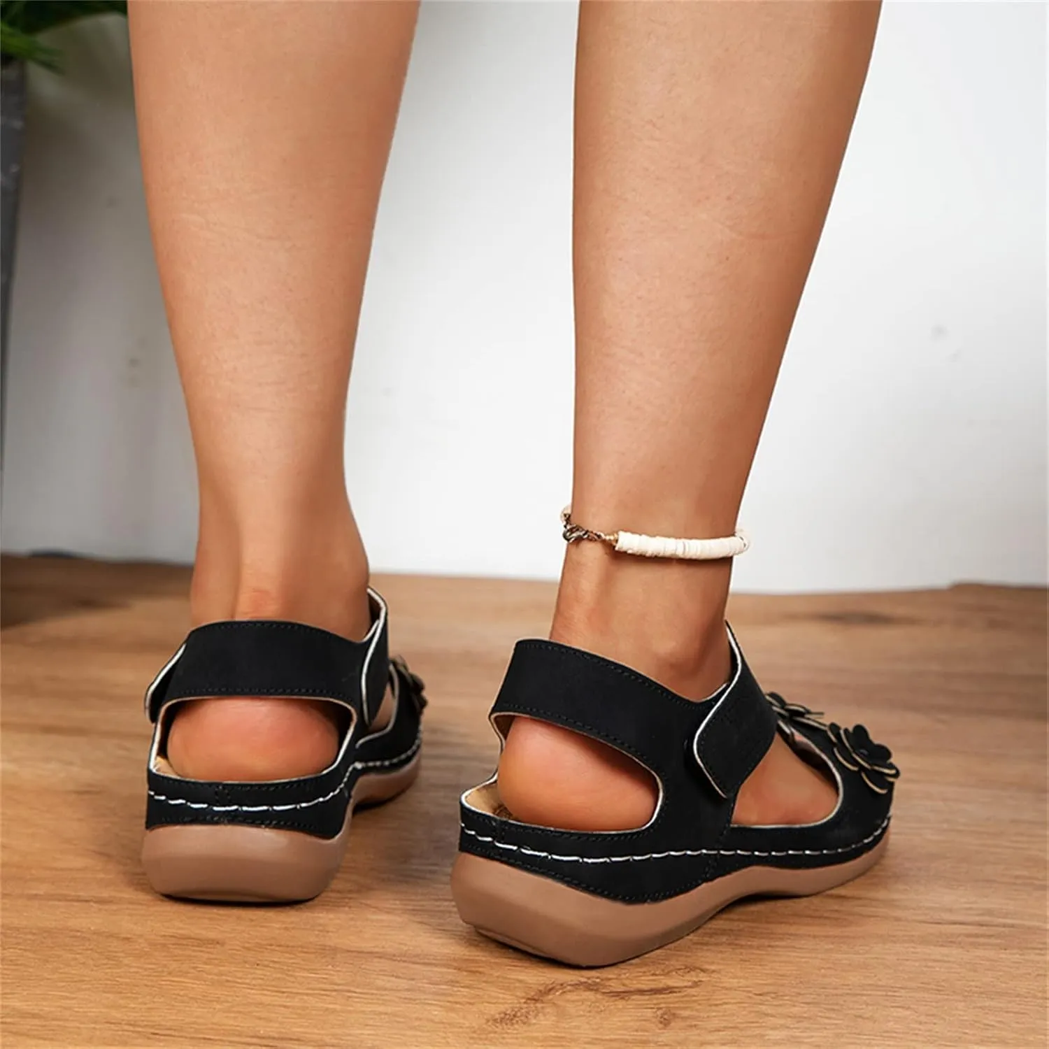Womens Comfortable Arch Support Sandals Quick Drying Casual Sport Water Sandals for Walking Hiking Summer Beach Outdoor Activities Lightweight Footwear Orthopedic Shoes for Women