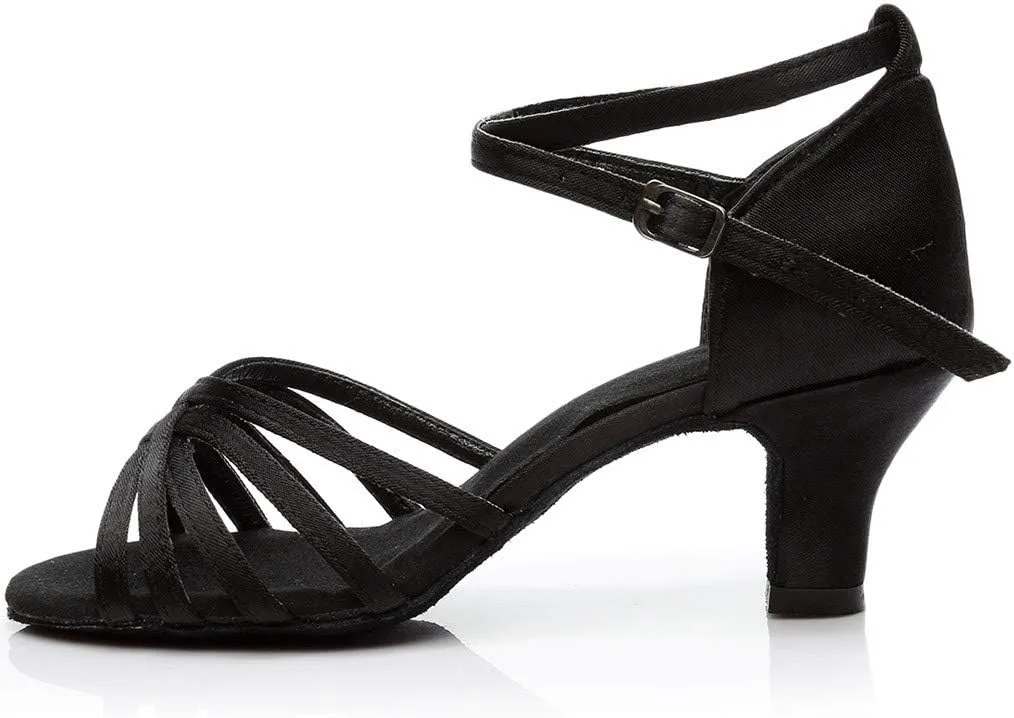 Women's Dance Shoes Sandals High Heel Latin Practice Performance Sandals Rubber Sole Wedding Party Indoor Shoes