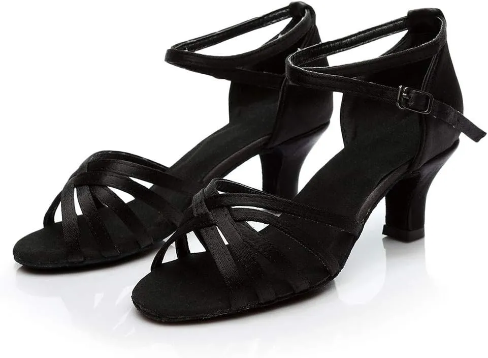 Women's Dance Shoes Sandals High Heel Latin Practice Performance Sandals Rubber Sole Wedding Party Indoor Shoes