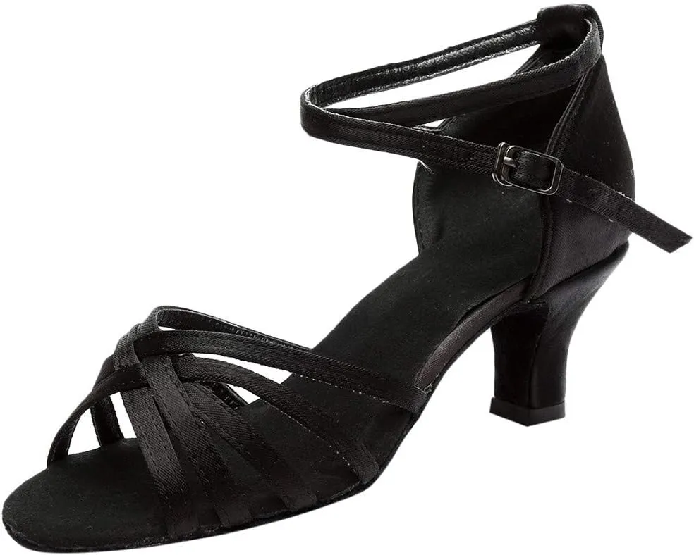 Women's Dance Shoes Sandals High Heel Latin Practice Performance Sandals Rubber Sole Wedding Party Indoor Shoes
