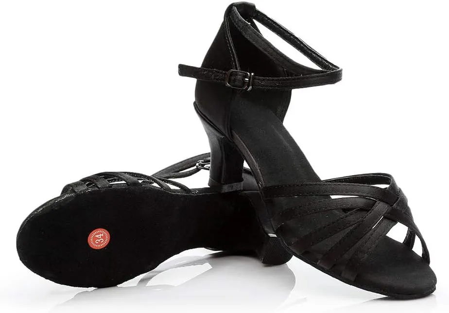 Women's Dance Shoes Sandals High Heel Latin Practice Performance Sandals Rubber Sole Wedding Party Indoor Shoes