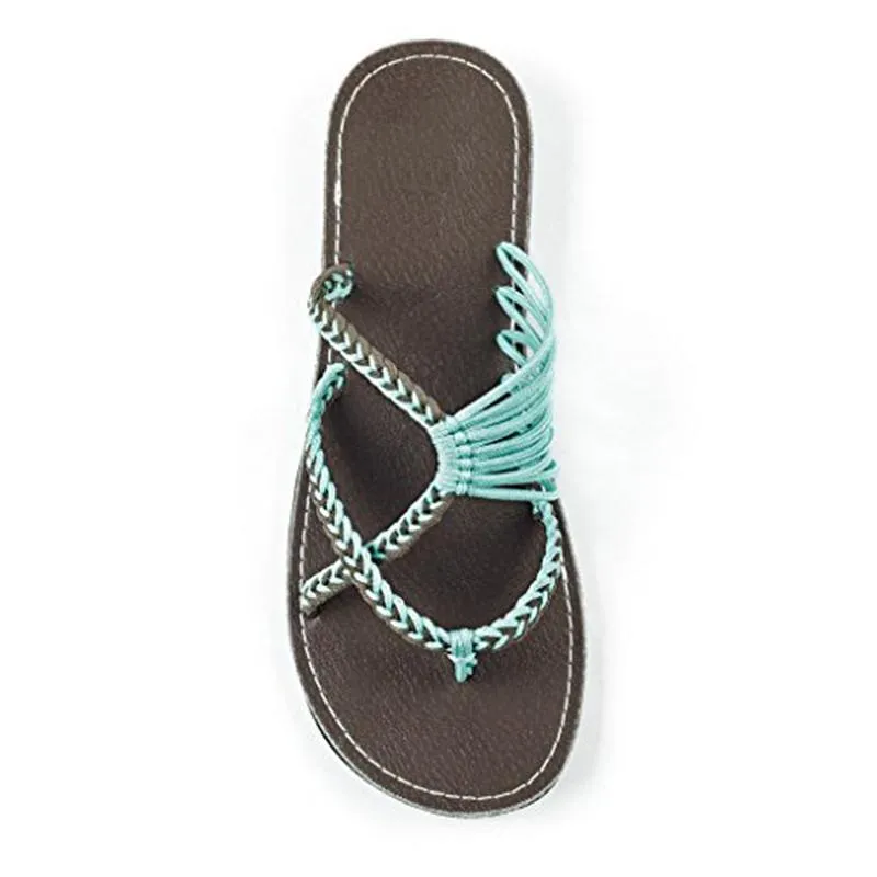 Womens Flat Yoga Mat Slipper Summer Shoes Strap Beach Flip-Flops