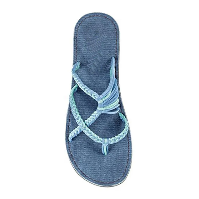 Womens Flat Yoga Mat Slipper Summer Shoes Strap Beach Flip-Flops