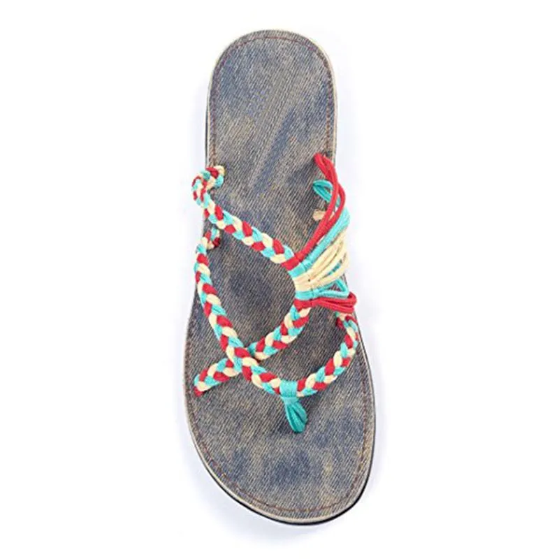 Womens Flat Yoga Mat Slipper Summer Shoes Strap Beach Flip-Flops