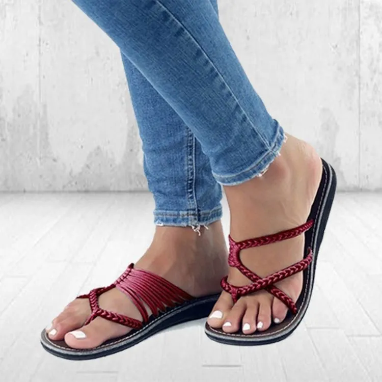 Womens Flat Yoga Mat Slipper Summer Shoes Strap Beach Flip-Flops