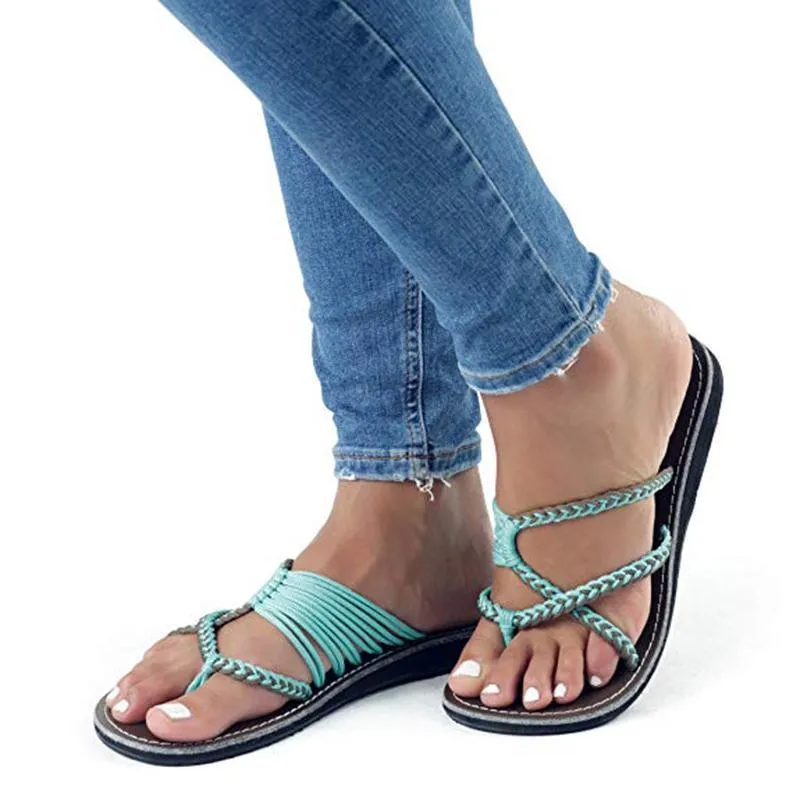 Womens Flat Yoga Mat Slipper Summer Shoes Strap Beach Flip-Flops
