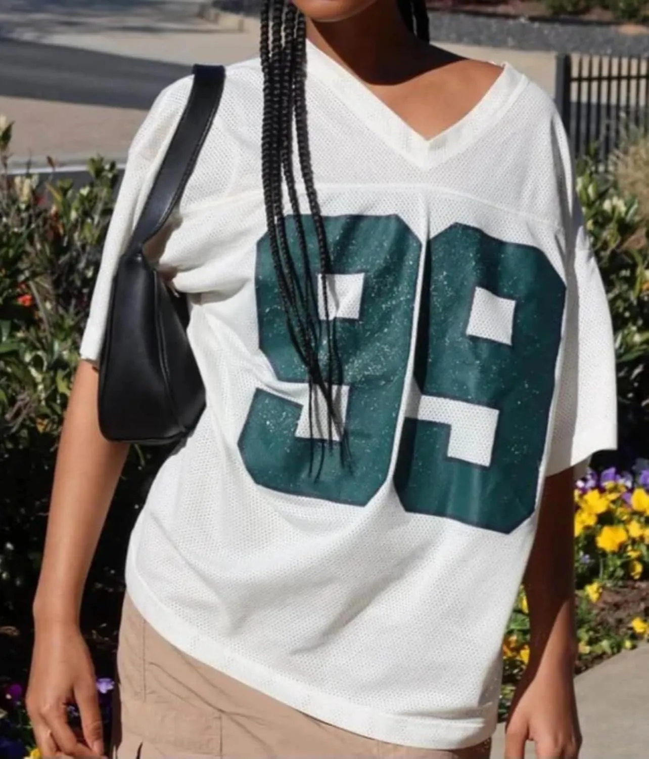 Womens Graphic Tees - Oversized Jersey Summer Top Jersey Top Coquette Clothes Y2k Streetwear Short Sleeve Shirts