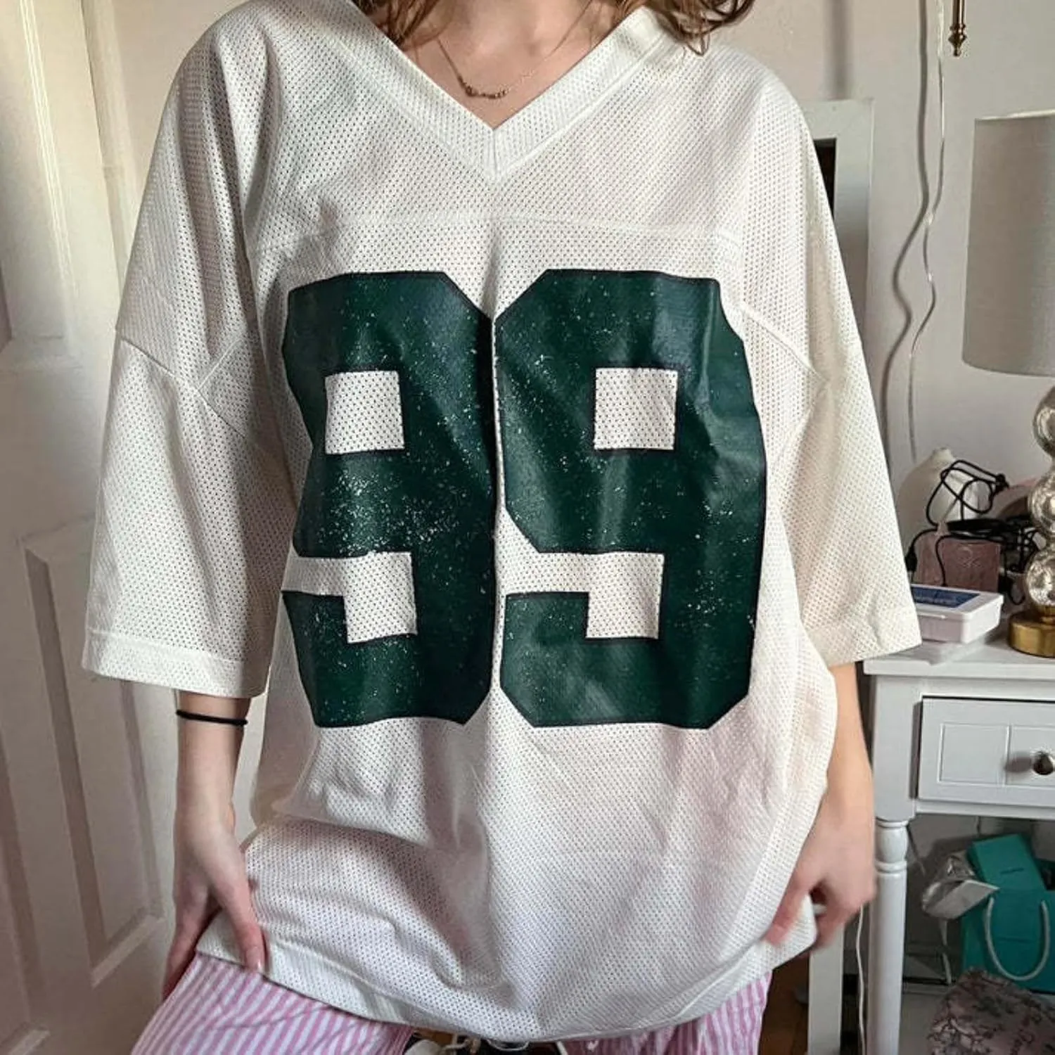 Womens Graphic Tees - Oversized Jersey Summer Top Jersey Top Coquette Clothes Y2k Streetwear Short Sleeve Shirts