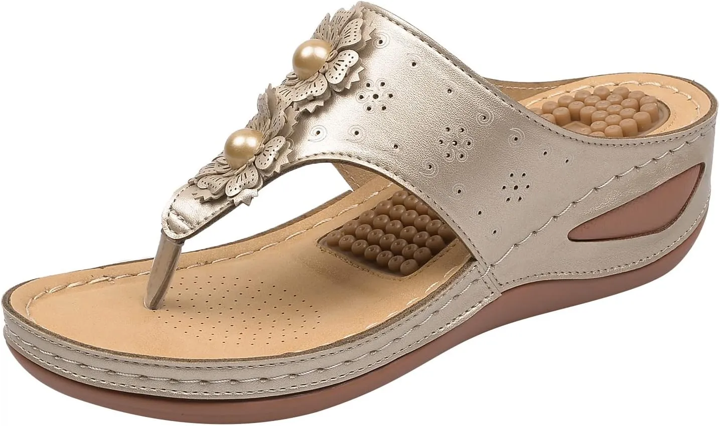 Womens Orthopedic Walking Sandals with Arch Support Thick Cushion Comfortable Recovery Slides for Plantar Fasciitis Summer Beach Activities