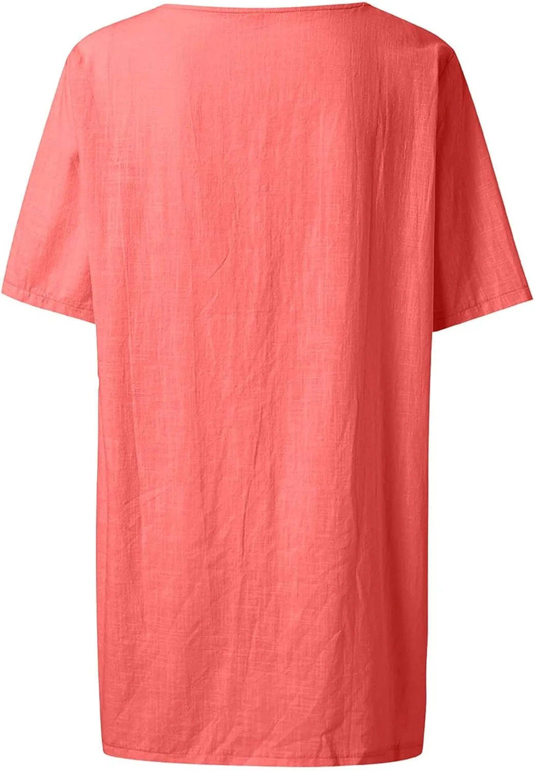 Womens Short Sleeve Shirts 2025 Summer Vacation Beach Fashion Solid Linen Tops Casual Blouses Western Wear