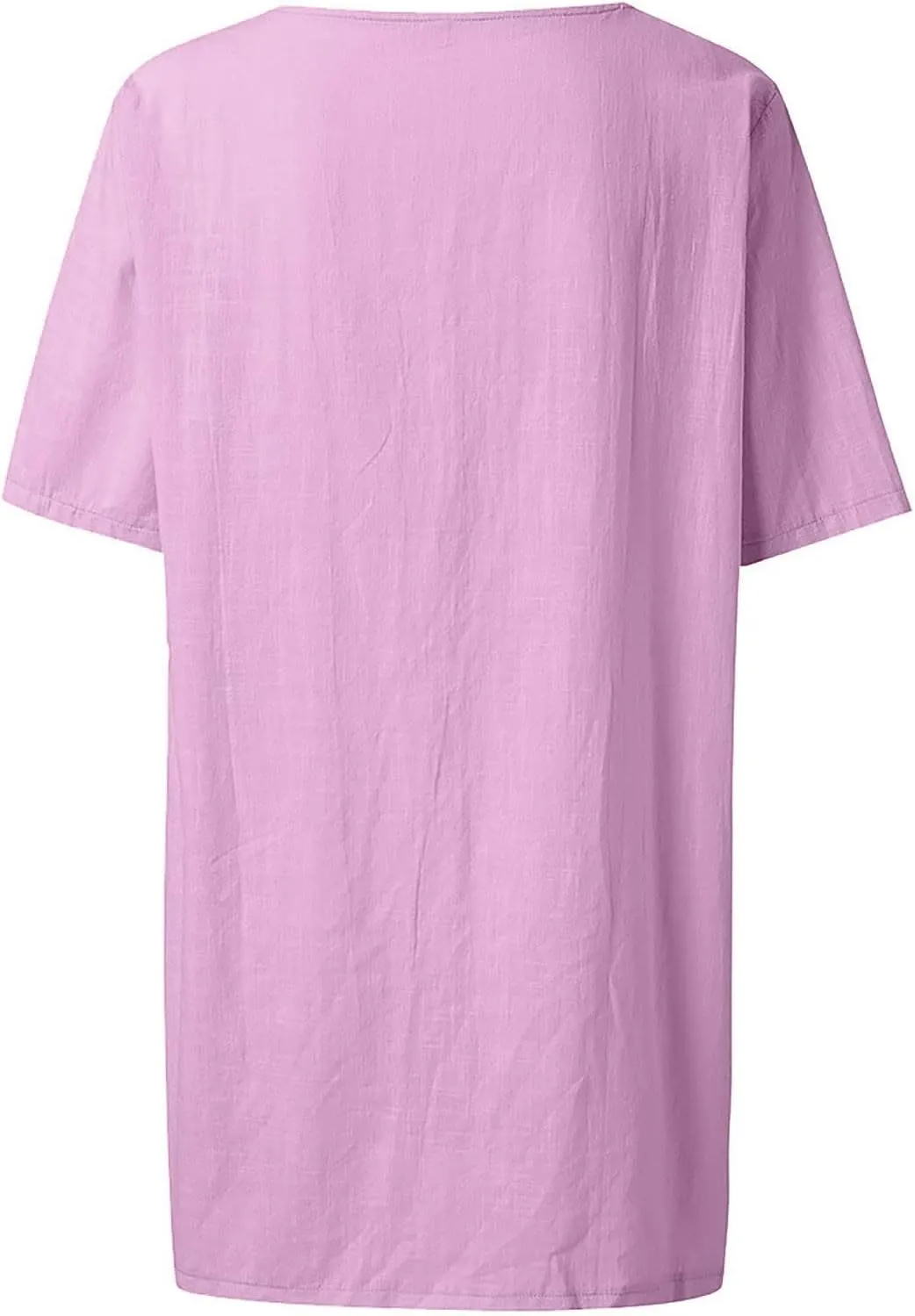 Womens Short Sleeve Shirts 2025 Summer Vacation Beach Fashion Solid Linen Tops Casual Blouses Western Wear