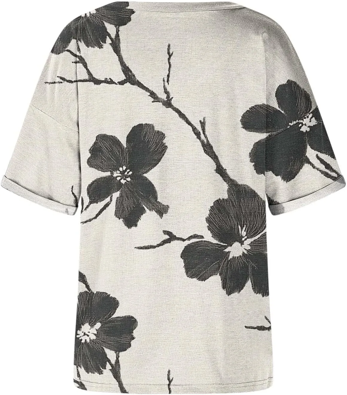Women's Short Sleeve Shirts Boho Floral Graphic Print Tunic Blouses Loose Casual Trendy Tee Tops