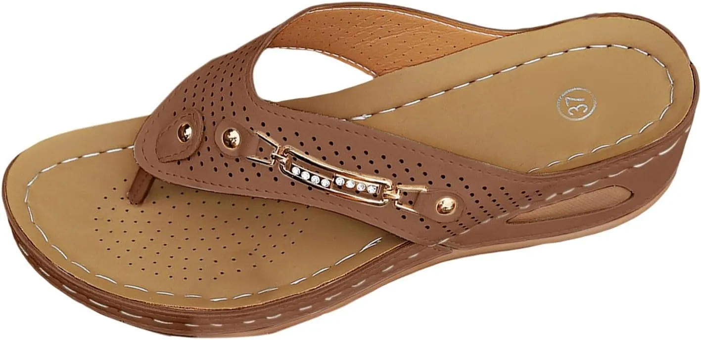Womens Slides Sandals with Plantar Fasciitis Arch Support Fashion Comfort Adjustable Flat Sandals