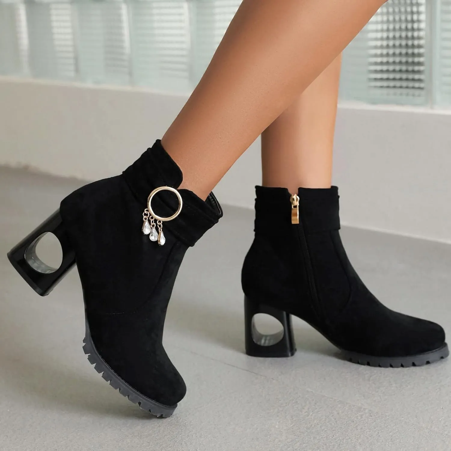 Womens Snow Boots Ankle Fall Booties for Women 2024 Boots for Women with Heel Boot Shoe Laces Flat Bottom Fashion Lug Sole Low Heel Chelsea Fashion