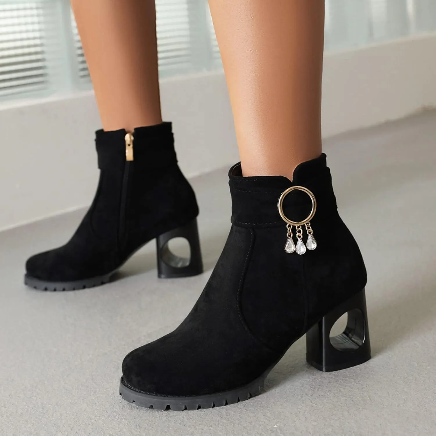 Womens Snow Boots Ankle Fall Booties for Women 2024 Boots for Women with Heel Boot Shoe Laces Flat Bottom Fashion Lug Sole Low Heel Chelsea Fashion