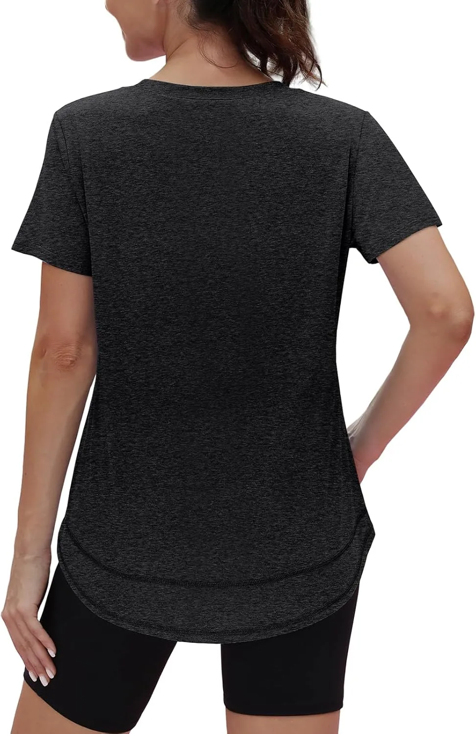 Womens Workout Tops Short Sleeve Shirts with Sun Protection Trendy Spring Summer Outfits S-3XL