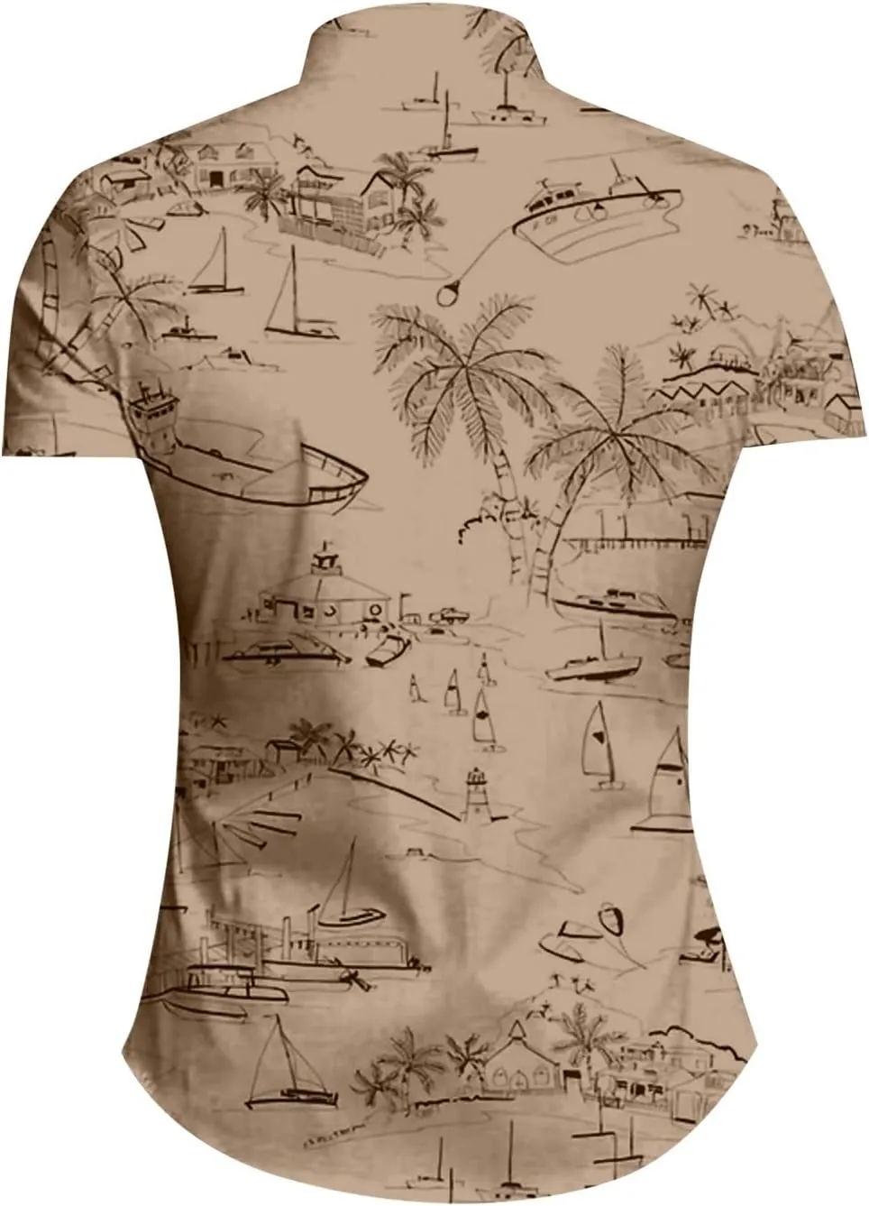 Ymosrh Mens Button Down Short Sleeve Shirts Summer Casual Spread Collar Beach Shirts for Men, M-3XL