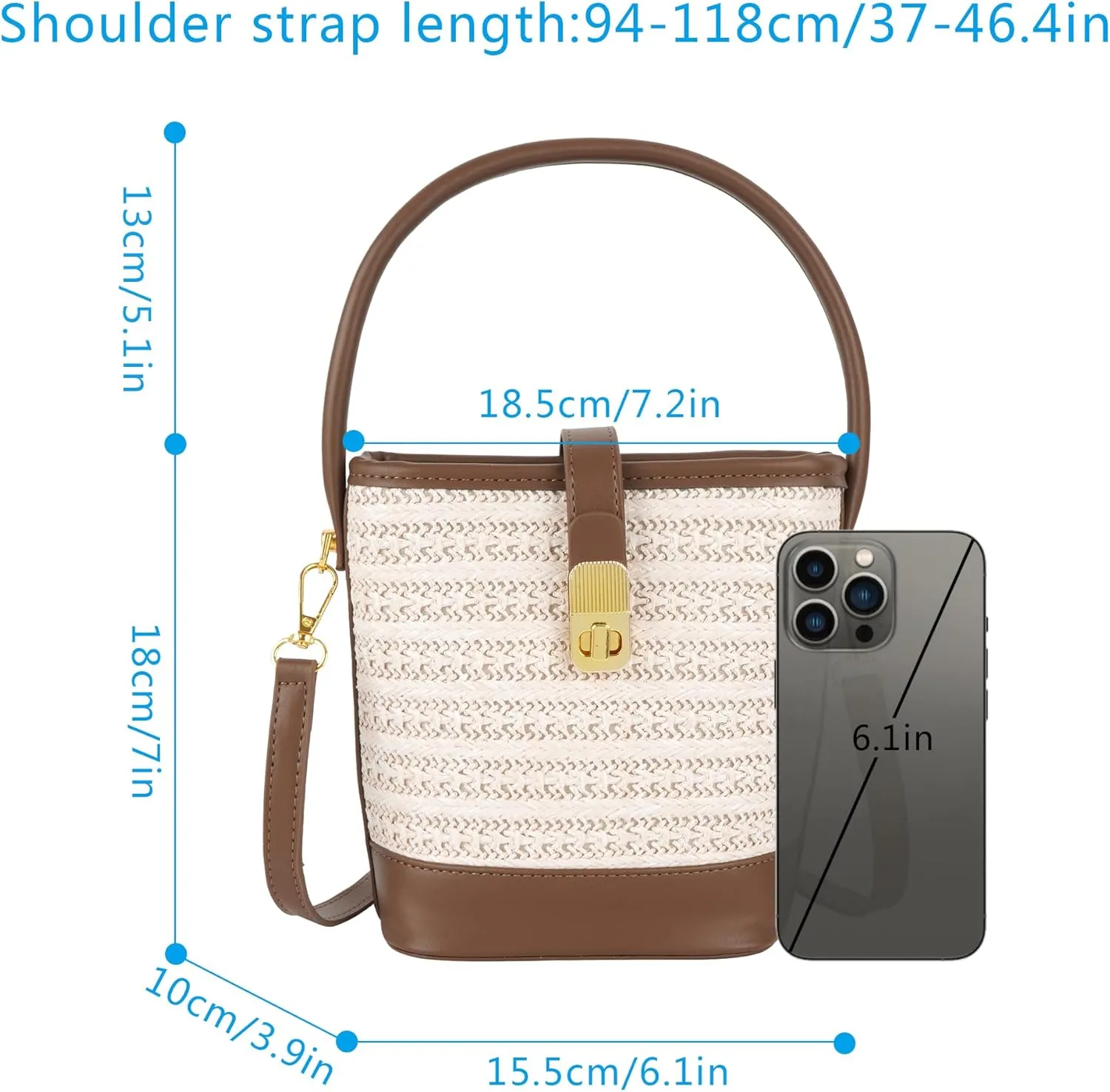 ZLM BAG US Women's Straw Top Handle Bag Handwoven Crochet Crossbody Shoulder Bag Summer Hobo Purse